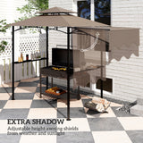 8' x 5' Grill Gazebo, 2 Side Shelves, 6 Hooks