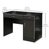 Computer Desk with Storage Drawers, Study Writing Table with Cabinet Adjustable Shelf for Home Office Workstation Bedroom