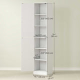 Tall Bathroom Cabinet, Slim 6-Tier Bathroom Floor Cabinet with 2 Doors and 4 Adjustable Shelves