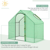 6 x 3.3 x 5.5ft Walk-in Garden Greenhouse with Door & Top Window, Outdoor Hot House Growing Tent with Steel Frame & PE Cover