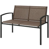 Outdoor Garden Bench, 44 in Metal Patio Garden Park Bench with Breathable Mesh Fabric, 528 lb Load Capacity