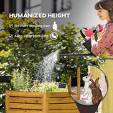 Jardinière surélevée avec table d'appoint pliante, bac à plantes en bois pour fleurs et légumes