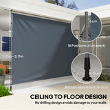 11.5' x 10' Manual Retractable Patio Awning, Outdoor Privacy Screen with UPF30+ & Water-Resistant Fabric