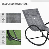 Outdoor Rocking Chair, Patio Zero Gravity Rocker with Mesh Seat and Padded Pillow for Indoor