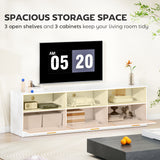 TV Stand with Storage, Modern Entertainment Center with 3 Cabinets and 3 Open Shelves, for TVs up to 85