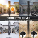9.3 ft Patio Umbrella with Solar LED Lights, 3 Tier Outdoor Market Table Parasol with Tilt