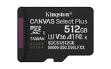 Kingston Technology 512GB microSDXC Canvas Select Plus Gen3 150MB/s A1