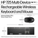 HP 725 Wireless Keyboard and Mouse Combo, Rechargeable