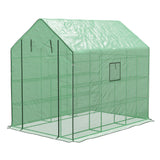 Serre accessible avec 3 étages, serre de jardin avec porte relevable et fenêtres à mailles, 140 x 213 x 190 cm
