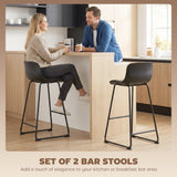 Ensemble de tabourets de bar modernes 2, tabourets de bar en cuir polyuréthane