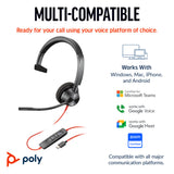 HP Poly Blackwire 3310 Monaural USB-C Business Headset