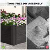 Kit de lit de jardin surélevé en vinyle, boîte de jardin surélevée 3 étages avec fond ouvert