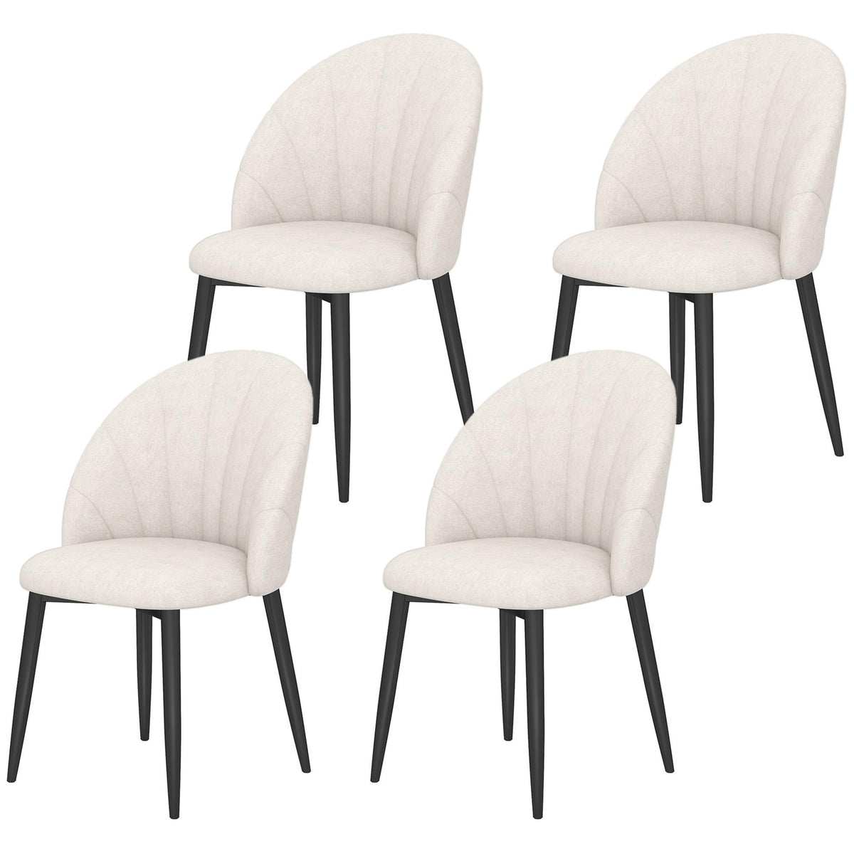 Ensemble de 4 chaises de salle à manger modernes, chaises de salle à manger rembourrées avec pieds en métal, siège rembourré