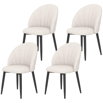 Ensemble de 4 chaises de salle à manger modernes, chaises de salle à manger rembourrées avec pieds en métal, siège rembourré