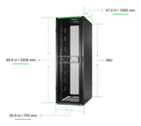 APC NetShelter SX Server Rack Gen 2, 48U, 2258H x 750W x 1200D mm, noir