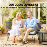 Outdoor Couch Patio Sofa with Cushions, 2 Seater Patio Furniture Loveseat with Galvanized Steel Frame