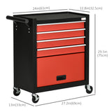 4-Drawer Tool Chest with 4 Wheels, Rolling Tool Box and Storage Cabinet
