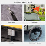 Remorque de vélo pour chien 3 en 1, lit pour animaux avec laisse de sécurité, roues à dégagement rapide, coussin pour petits chiens