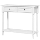 Hallway Console Table, Modern Entryway Table with 2 Drawers, Storage Shelf