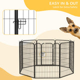 Parc de jeux pour animaux de compagnie 8 panneaux clôture maison bricolage métal lourd pliable intérieur extérieur 39