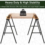2PCS Saw Horse Twin Pack Folding Workbench Metal Trestle Stands with Non-slip EVA Surface Orange
