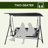2-Person Porch Swing Chair, 2 Seater Patio Swing Bench w/ Adjustable Canopy