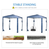Beach Umbrella, 6.5' Easy-Assembly Sun-Shade Shelter with Sandbags and Carry Bag