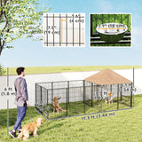 Outdoor Dog Kennel with Rotating and Adjustable Height Bowls