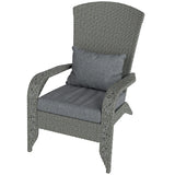 Chaise Adirondack patio osier, dossier courbé haut et accoudoirs confortables pour terrasse jardin