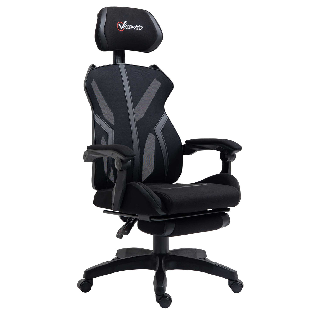 Gaming Chair, Ergonomic Computer Chair with Footrest, Headrest, Recliner Swivel Seat with Adjustable Height