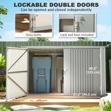 7.6 x 3.4ft Outdoor Storage Shed, 3 Garbage Bin Shed Organizer with Lockable Double Doors
