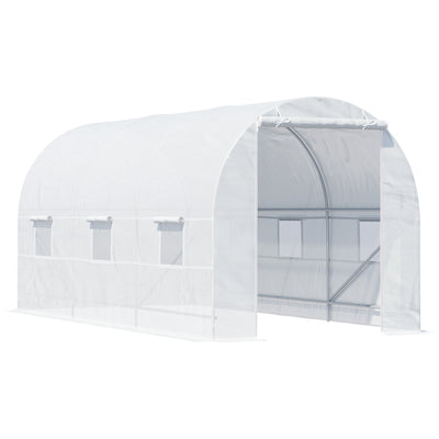 14.6x6.6x6.6ft Walk-in Tunnel Greenhouse Portable Garden Plant Growing Warm House with Door and Ventilation Window
