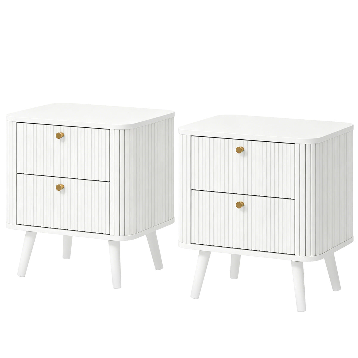 Modern Nightstand Set of 2, Bedside Table with 2 Drawers