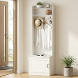 Modern Hall Tree with Shoe Storage Bench, Coat Rack and Shelves