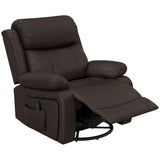 Leather Reclining Chair with Vibration Massage, Swivel Base