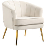 Fabric Armchair, Modern Accent Chair with Gold Metal Legs for Living Room