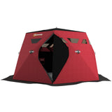4 Person Insulated Ice Fishing Shelter, Pop-Up Portable Ice Fishing Tent with Carry Bag and Two Doors for -22℉