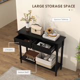 Hallway Console Table, Modern Entryway Table with 2 Drawers, Storage Shelf