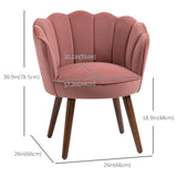 Modern Vanity Chair, Velvet-feel Fabric Leisure Accent Chair with Wood Legs for Living Room