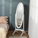 Floor Standing Mirror Full Length Mirror with Adjustable Angle Oval Frame for Dressing Room Bedroom Living Room