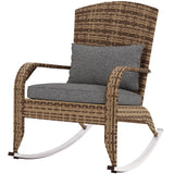 Adirondack Chair, Outdoor Wicker Rocking Chair with High Back