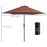 8.5FT Patio Umbrella, Round Garden Parasol with 6 Ribs, Market Sunshade Tilt Canopy w/ Crank Handle for Outdoor