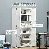 Meuble de Rangement pour Cellier de Cuisine de Ferme avec 4 Portes, Armoire de Cuisine avec Étagères