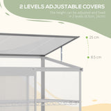 Aluminum Cold Frame Greenhouse, Raised Planter Bed Protection with Openable Top and 2 Shelves for Outdoor Indoor