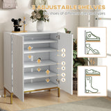 Armoire à chaussures avec tablettes réglables et charnières à fermeture douce, pour 15-20 paires de chaussures