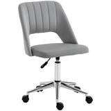 Mid Back Office Chair Velvet Fabric Swivel Scallop Shape Computer Desk Chair