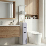Tall Bathroom Storage Cabinet, Narrow Bathroom Cabinet with Drawers and Open Shelves for Small Spaces