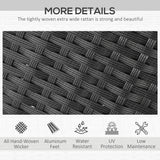 7 Pieces Outdoor Dining Set for 6, PE Wicker Rattan Patio Furniture Set with High-Back Armchairs, Glass Table Top