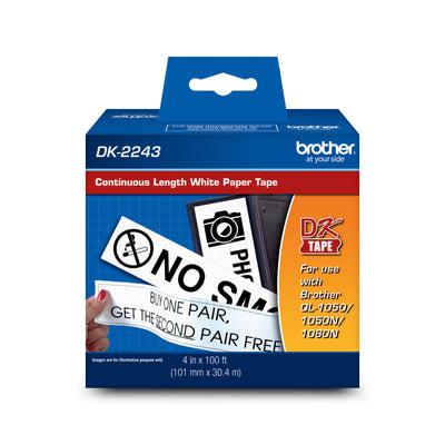 Brother DK-2243 Black/White Continuous Length Paper Tape 4