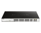 D-Link 28-Port Gigabit PoE Smart Managed Switch including 4 Combo Port